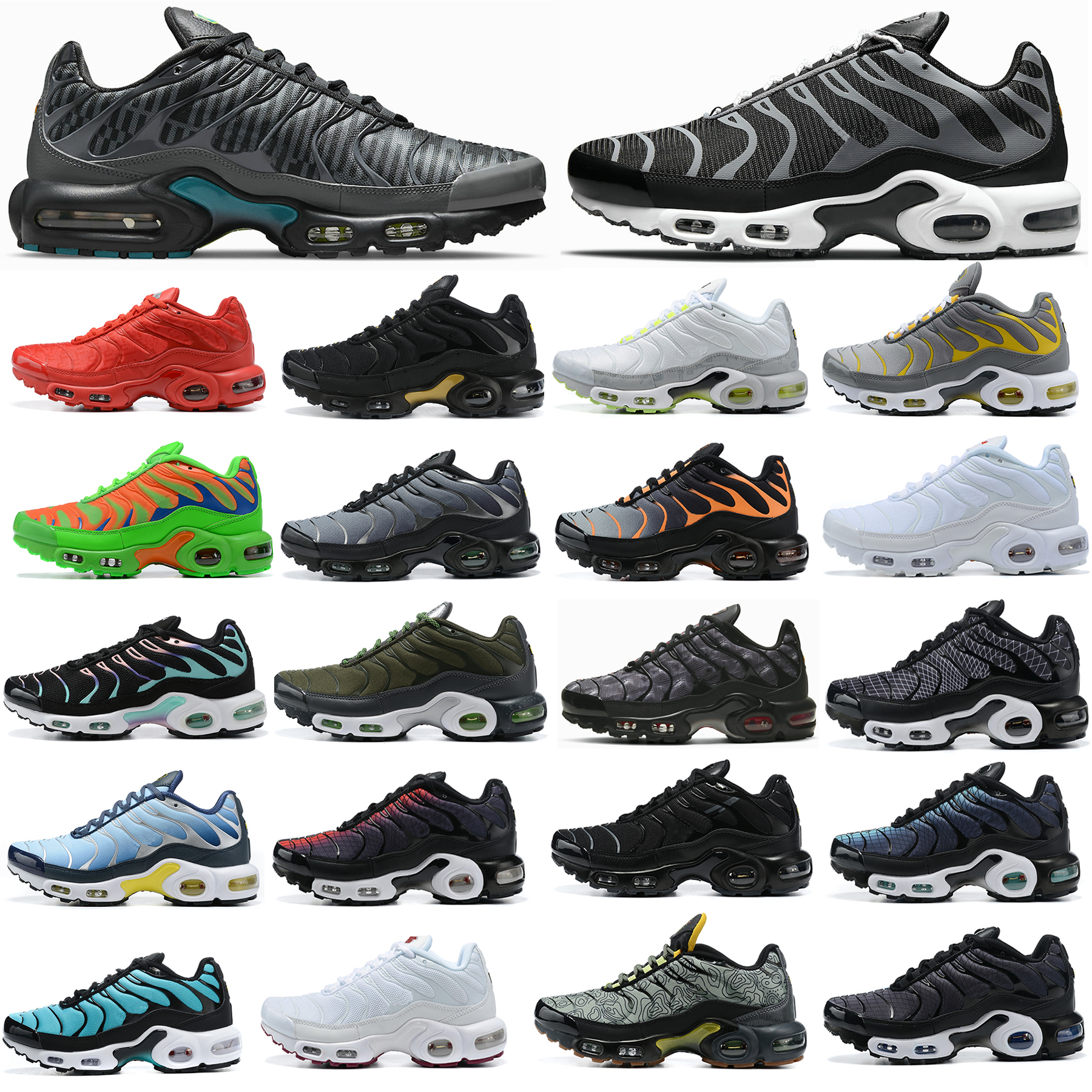 

2020 Designer Men Plus Tn Zoom Pegasus Turbo Sports Running Shoes Man Schuhe Plus Tns Mercurial Black White Wmns Racer Sneakers Size 40-45