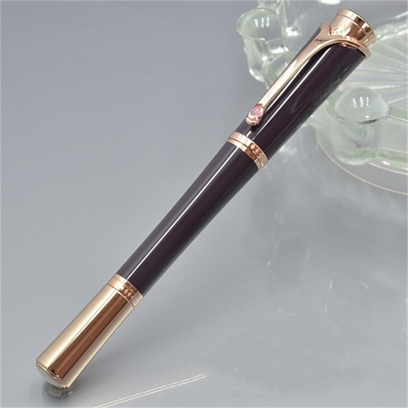 

Low price promotion - High quality pen Monaco Princess Grace kelly Roller ball pens office School supplies with Diamond cap and Serial, Blue;orange