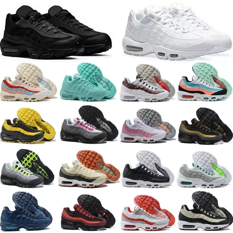Men Women 95 Running Shoes Triple Black White Plum Chalk Og Neon Plant Color Pure Platinum Yellow Light Green Smoke Grey Mens Trainers Outdoor Sneak