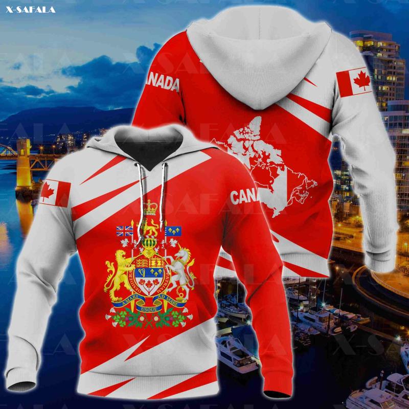 

Men's Hoodies & Sweatshirts CANADA COAT OF ARMS SPECIAL Flag 3D Print Zipper Hoodie Man Female Pullover Sweatshirt Hooded Jacket Jersey Trac, Black