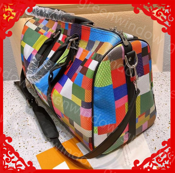

Dropshipping Women Luxurys Designers Bags 2021 Men Duffle Bag High Quality Travel Luggage Handbags Large CrossBody Bag Totes Grid Suitcase, Extra cost