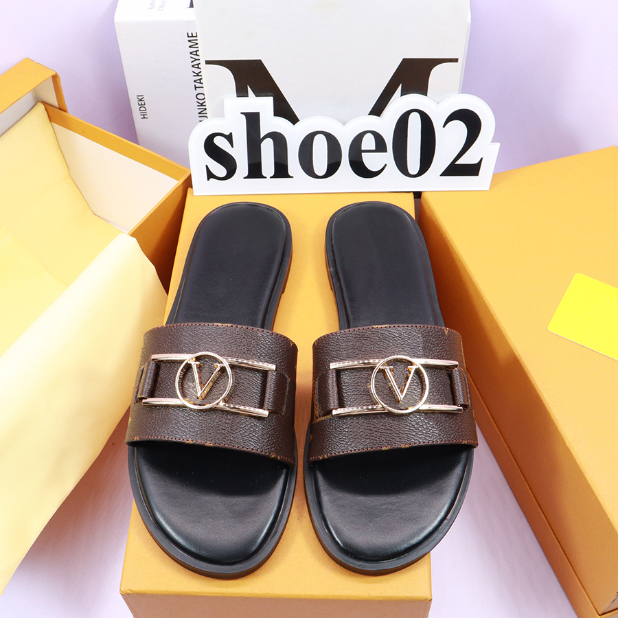 

Luxury Brand Sandals Designer Slippers Slides Floral Brocade Genuine Leather Flip Flops Women Shoes Sandal without box by gogo_shoes 14, #34