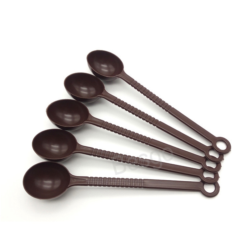 

10g Plastic Measuring Spoon Coffee Stir Spoons Ice-cream Dessert Spoon Long Handle Juice Milk Tea Stirrers Scoop Kitchen Tools BH6136 TYJ