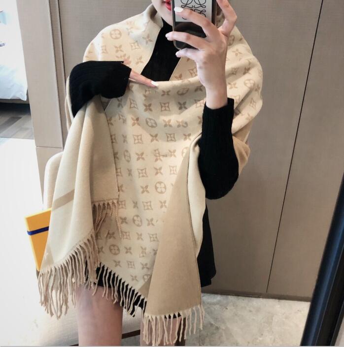 

2021 woman Winter thick cashmere scarf Patchwork shawl 180 * 70 cm