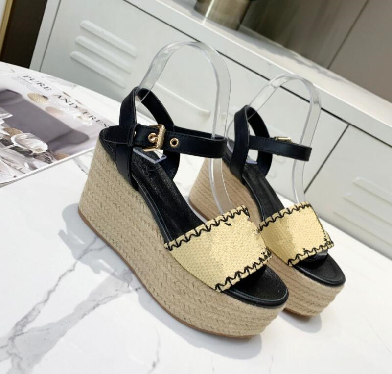 

luxury designer Women Sandals Super high heels Foam Runner slides fashion 10cm wedge leather high-heeled shoes Sliders sexy large shoe Wholesale and retail, Box