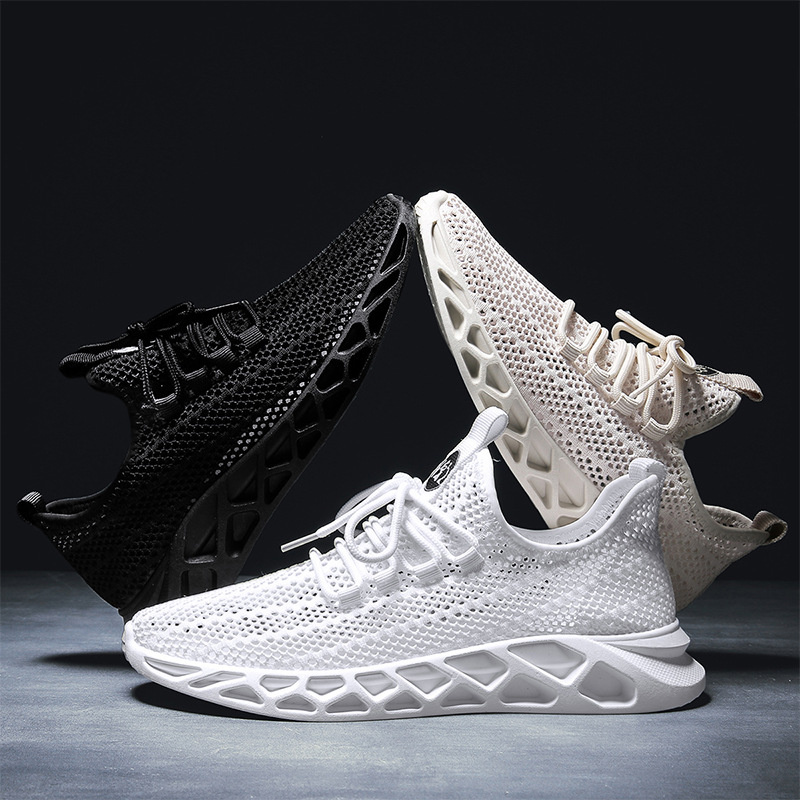 

2021 Spring and Summer New Breathable Sandals Outdoor Wear Mesh Surface Shoes Mens Beach Sports Hollow Hole Fashion Shoes Men, Black