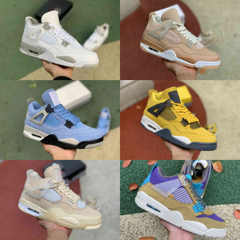 

High Quality University Blue 4 4s Basketball Shoes Mens Women Cream Sail Desert Moss White Oreo Bred Shimmer Union Taupe Haze What The Black