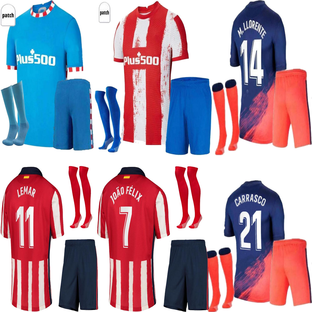 

adult+kids kit 21 22 Atletico Madrid Soccer Jerseys home away SUAREZ GRIEZMANN JOÃO FÉLIX 2021 2022 M. Llorente CORREA KOKE LEMAR CARRASCO Football Shirt, Customize