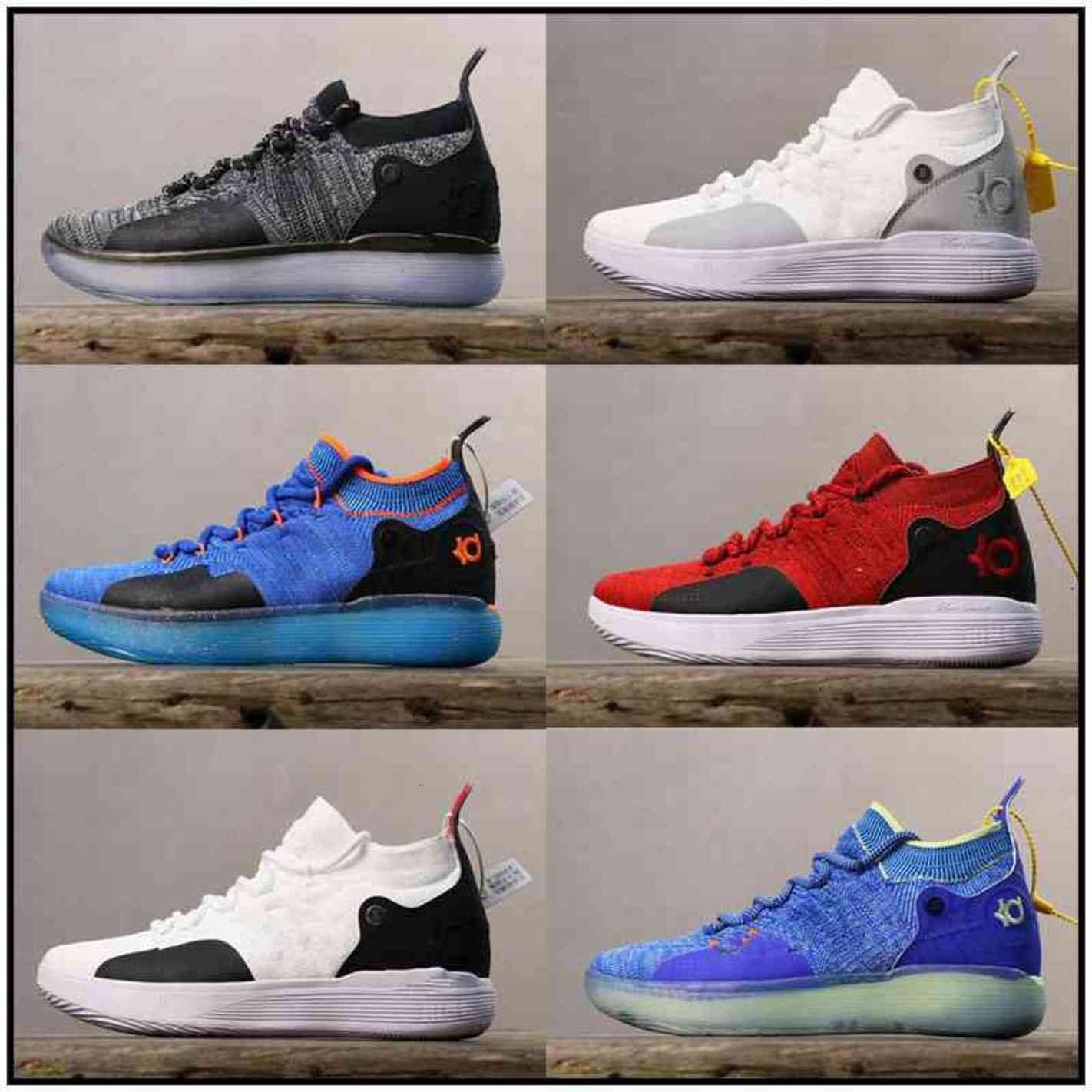 

Zoom Kevin Durant KD 11 KD11 11S Numbers BHM Igloo Men Anniversary University Kids Shoes X Elite Mid Sport Sneakers, Black