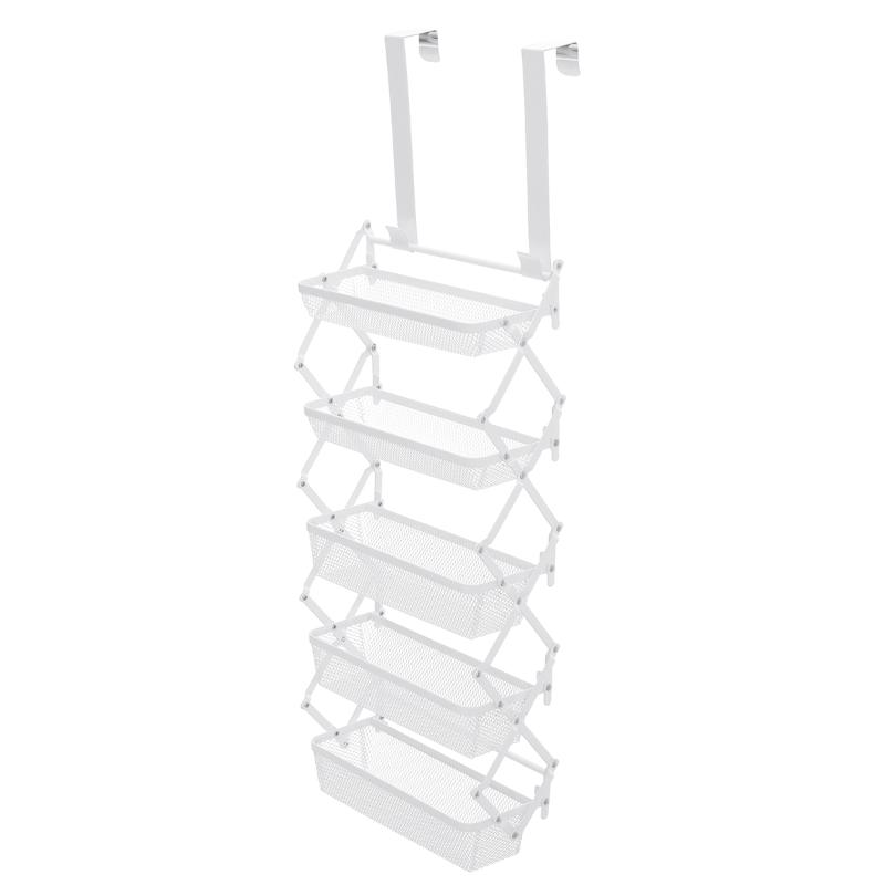 

Hooks & Rails Folding 5 Layer Mesh Over Door Storage Rack Holder Organizer Hanging Cosmetics Kitchen Bathroom Baskets Closet Shelf