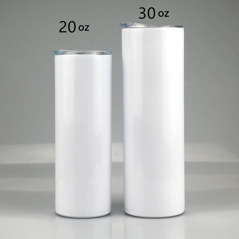 

30oz Sublimation Straight Tumblers Blank Stainless Steel DIY Cups Vacuum Insulated Car Coffee Mugs Slim Water Cup for Party Gifts, Multi-color