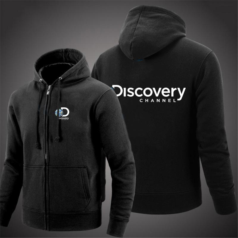 

Men' Hoodies & Sweatshirts Discovery Channel Logo 2021 Fashionable Print Men Plain Zipper Up Jackets Hooded Tops Outerwears Boutique