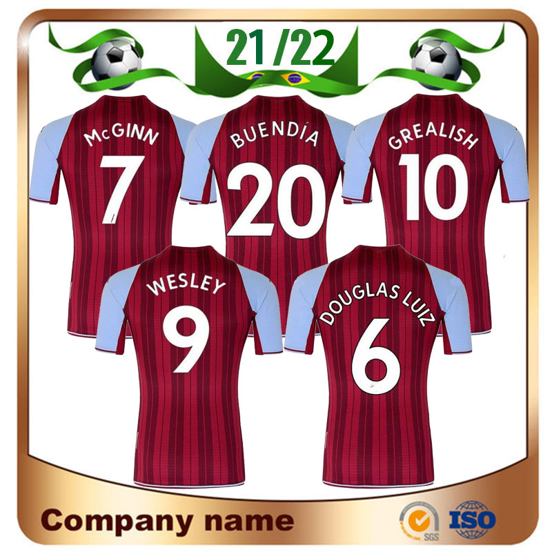 

21/22 Aston Soccer Jerseys 2021 Home GREALISH WESLEY BUENDÍA YOUNG McGINN Maillots be Foot Shirt EL GHAZI WATKINS KODJA TRAORE football uniform, Home patch