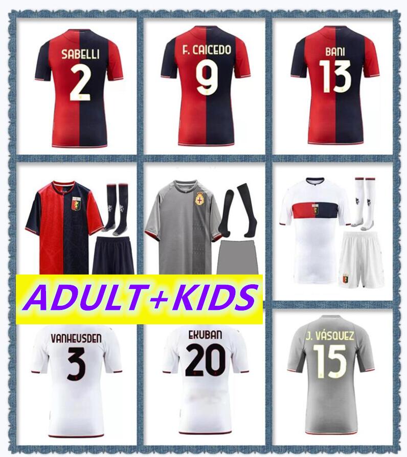 

Genoa CFC soccer jerseys home 2021 2022 maglie da calcio GUMUS KOUAME ROMERO STURARO S. PINAMONTI 21 22 men+kids kit football shirts unifroms