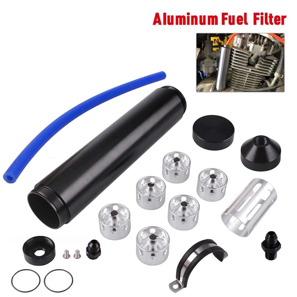 

8.46 inch OD 1.73" 5/8*24 & 1/2*28 Fuel filter For NAPA 4003 WIX 24003 Car Fuel Filter Aluminum Automobile Solvent Trap Holes Bowl