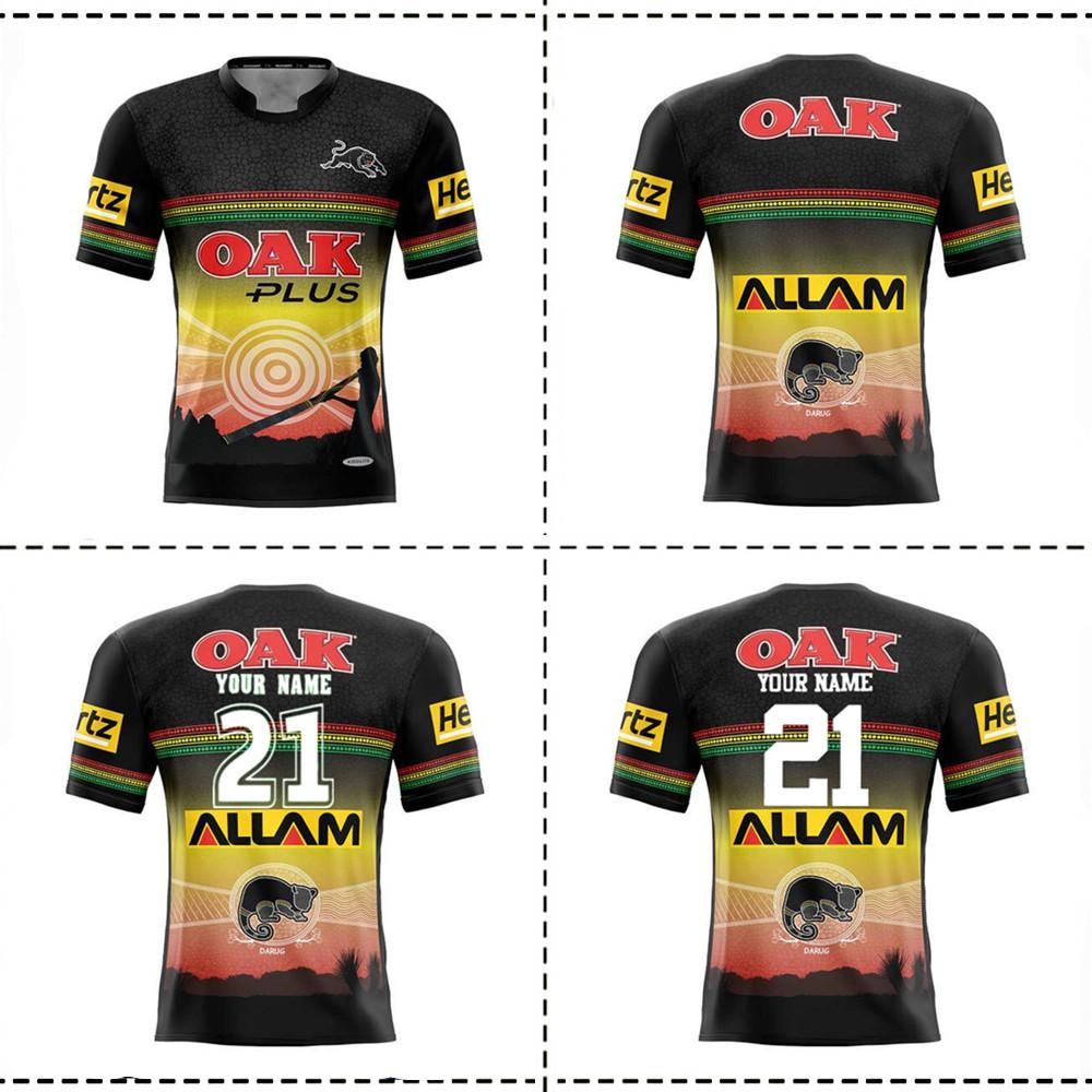 

2021 PENRITH PANTHERS INDIGENOUS RUGBY JERSEY Penrith Panthers Home/Away Rugby Jersey TRAINING SHORTS JERSEY size S--5XL, Black