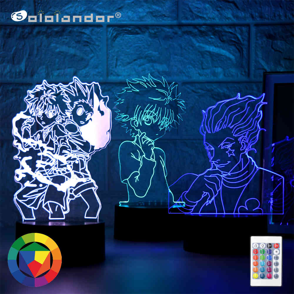 

Hisoka Image 3D Vision Night Lamp Hunter x Hunter Japanese Manga Theme LED Novelty Light Xmas Gift for Anime Fans Bedroom Decor 210428