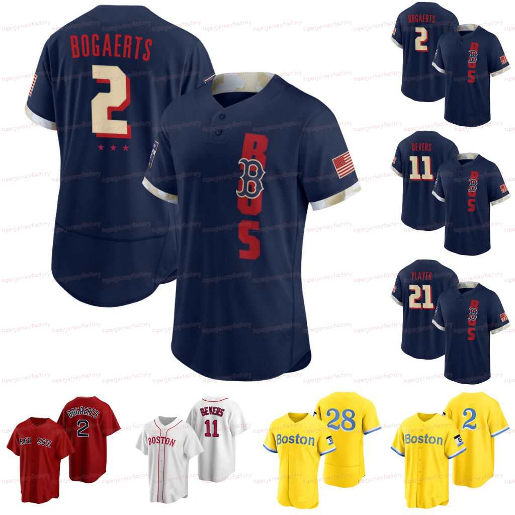 

Red Sox Xander Bogaerts Boston 2021 All-Star Game jersey Rafael Devers J.D. Martinez Enrique Hernandez Hunter Renfroe Alex Verdugo Christian, Blue;black