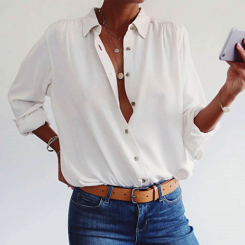 

Woman White shirts 3x jermyn street with buttons front on clearance long sleeve elegant Turn-down Collar women Blouse business casual 2021 traf shirt designer, Black