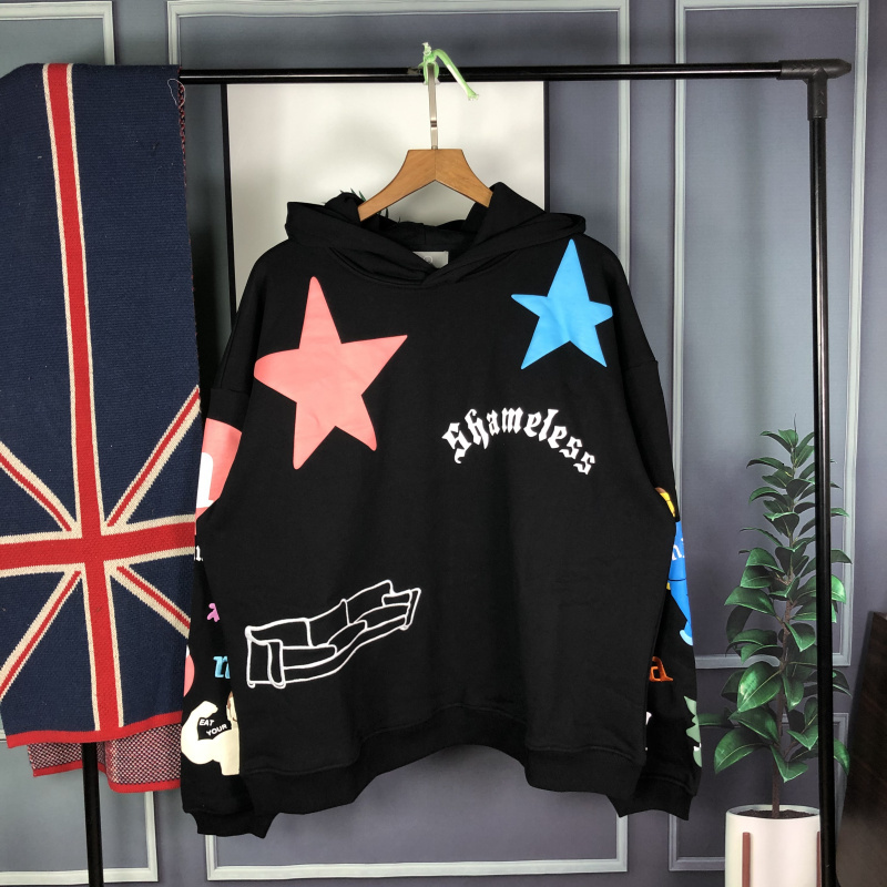 

Cpfm fidong same Hoodie exclusive multi element foam printing Pullover Hoodie, Black