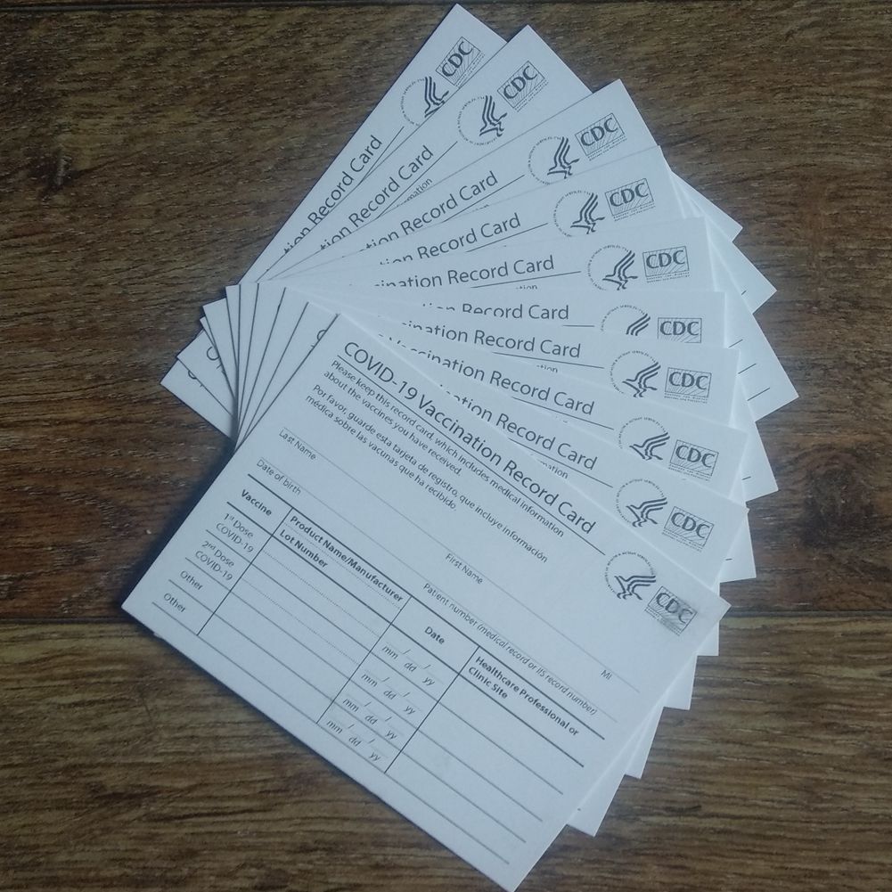 

500pcs CDC Paper Cards 4*3 Inches Business Card Files Laminating Supplies Waterproof Protector Holder Bag Immunization Record Cards;FedEx Delivery