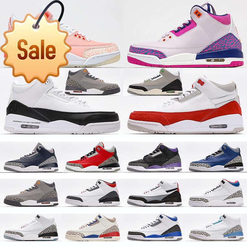 

2022 Jumpman 3s Basketball Shoes 3 A Ma Maniere Pink Pine Green Midnight Navy Racer Blue Unc Laser Orange Varsity Royal Cement White Fire