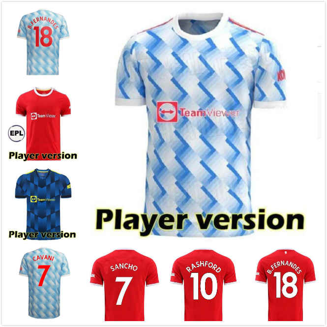 

2021 2022 POGBA Player Version Soccer Jerseys VARANE MANCHESTER FERNANDES CAVANI UTD RASHFORD SANCHO Jersey Man kit Football Shirt UNITED 21, Black;yellow