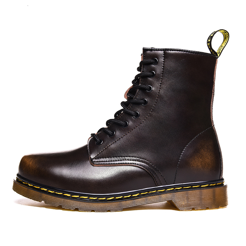 Dress Shoes Invisible Increase 6cm for Women and Men Fashion Genuine Leather Ankle Motorcycle Boots Puls Size 34-46 T57E
