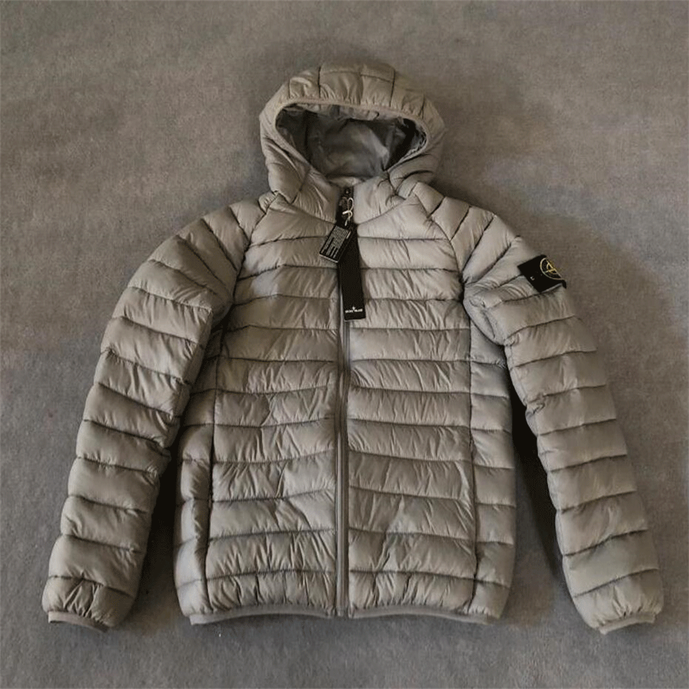 

New Designer Male Coats Fashion Winter Jacket Stone High Quality Warm Casual Thick hooded Coat Island Men Tops Clothing, Black