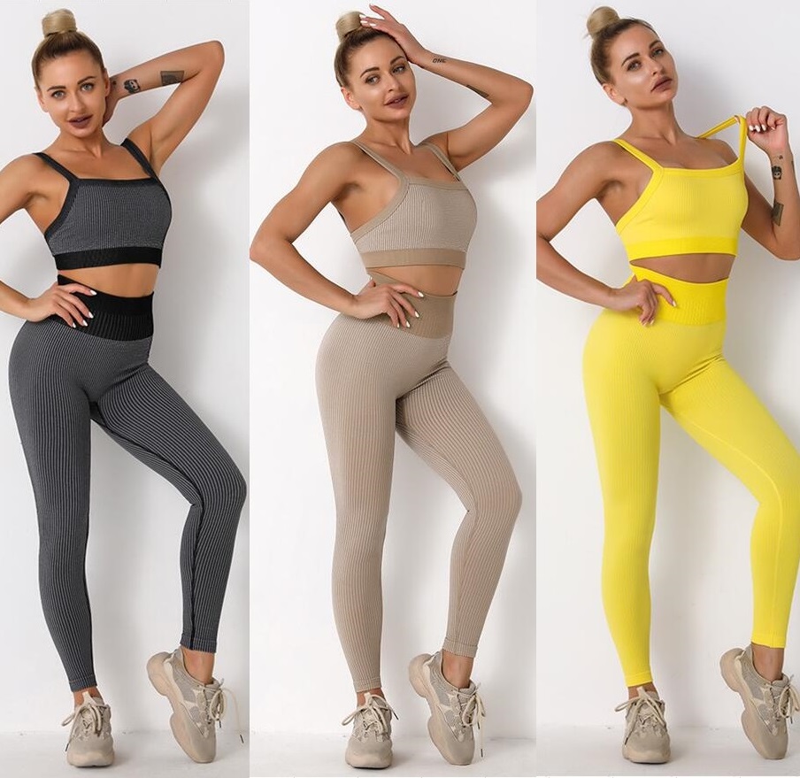

Tracksuits Designer yoga wear Women Suit Gym outfits Sportswear Fitness Align pant Leggings workout set tech fleece for woman sexy t shirt new style girls active bra, Beige