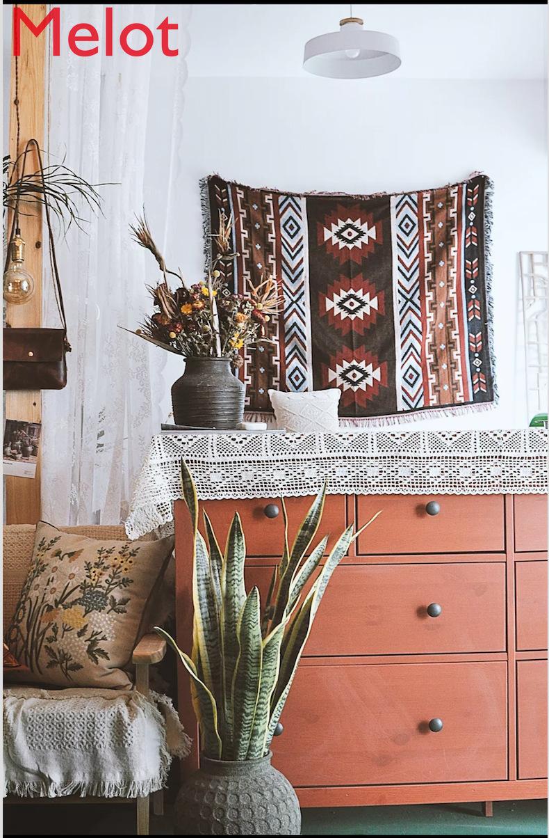 

Tapestries Ethnic Style Retro Blanket Geometric Totem Tapestry Sofa Cover