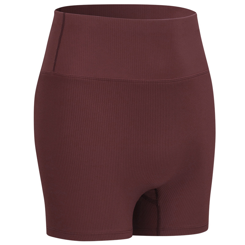 

New summer fitness yoga shorts women no embarrassment line high waist tight running sports 3-point shorts, White;red