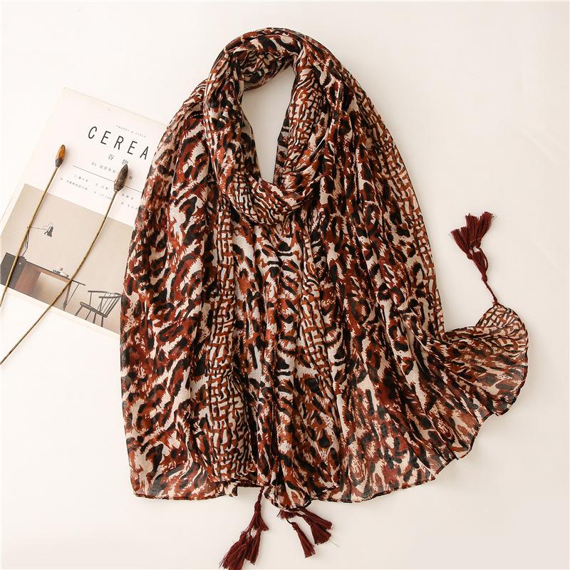 

Scarves Autumn Winter Women Scarf Fashion Leopard Lady Beach Sunscreen Hijab Shawls Wraps Female Foulard Echarpe Muslim, Blue;gray