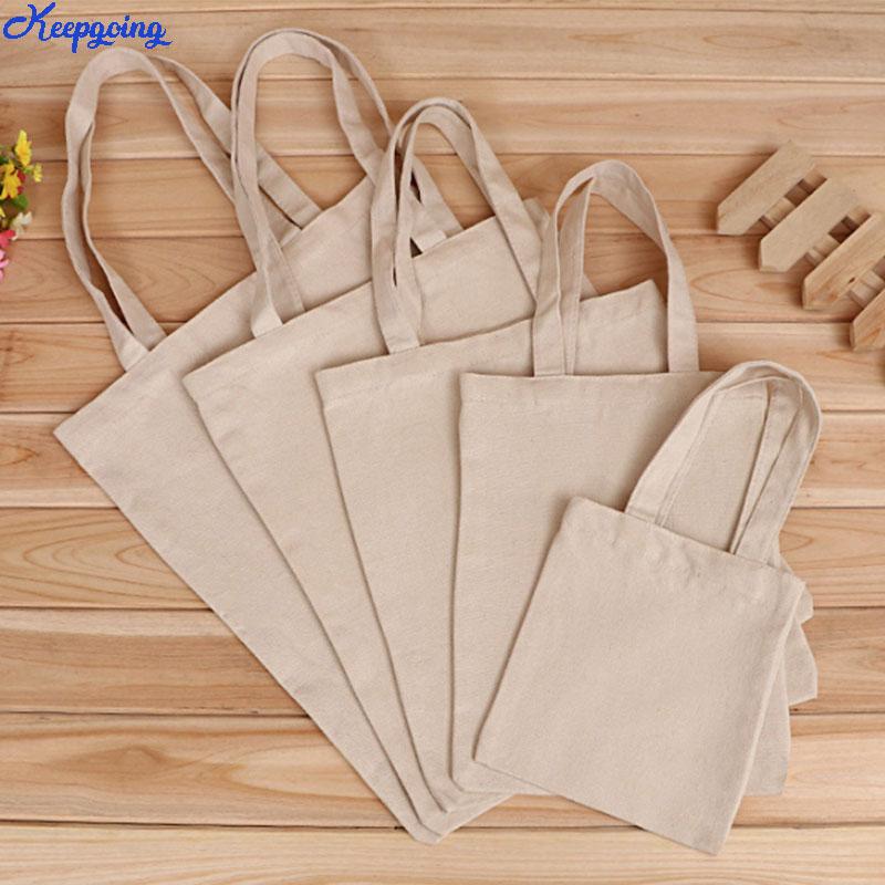 

Shopping Bags 5pcs/lot Women Men Plaid Handbags Canvas Tote Reusable Cotton Grocery Bag Webshop Eco Foldable Cart, Beige