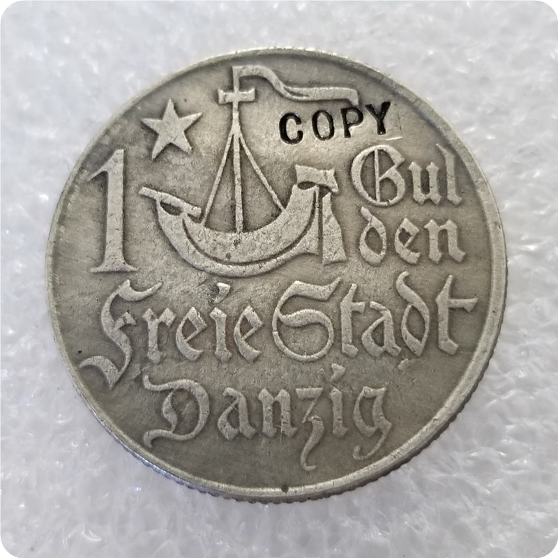 

1923 Free City of DANZIG Silver Gulden EXTREMELY SCARCE Key Date COIN COPY