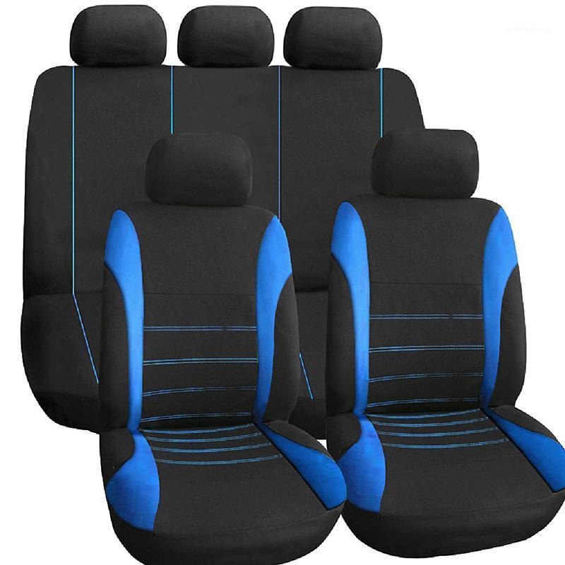 

Seat Cushions 9 Set Full Car Covers Universal Cover For Automobile Red Blue Gray Protector Car-Styling Interior Accessories