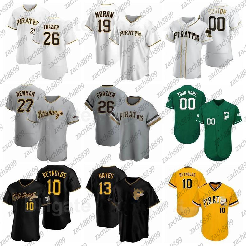

27 Kevin Newman Jersey Baseball 19 Colin Moran 13 KeBryan Hayes 10 Bryan Reynolds 26 Adam Frazier 3 Cole Tucker Man Woman Youth, Blue;black
