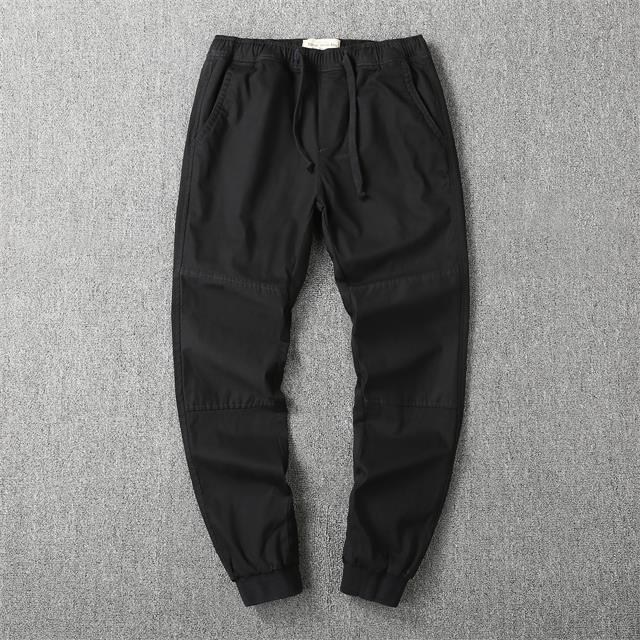 

2021 men's pant trousers spring and summer thin self-owned brand loose straight trend leg overalls casual size: s-3xl#20, Black
