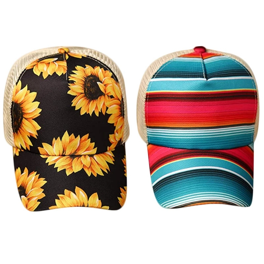 

Criss Ponytail Baseball Cap Tie Dye Sequins Messy Bun Hats Washed Snapback Caps Summer Sun Visor Outdoor Home Party Hat OOA8165, As pic