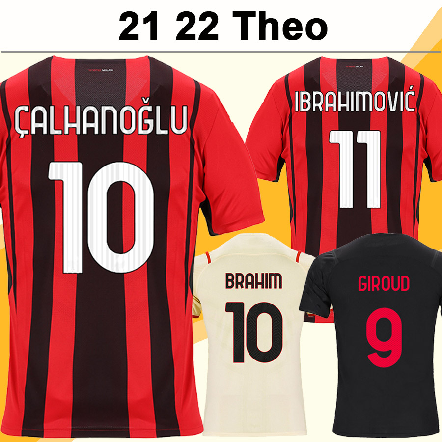 

21 22 ROMAGNOLI THEO BENNACER Mens Soccer Jerseys TONALI BRAHIM KESSIE IBRAHIMOVIC Home Away 3rd Short Sleeve Football Shirt, Qm1792 21 22 3rd no a patch