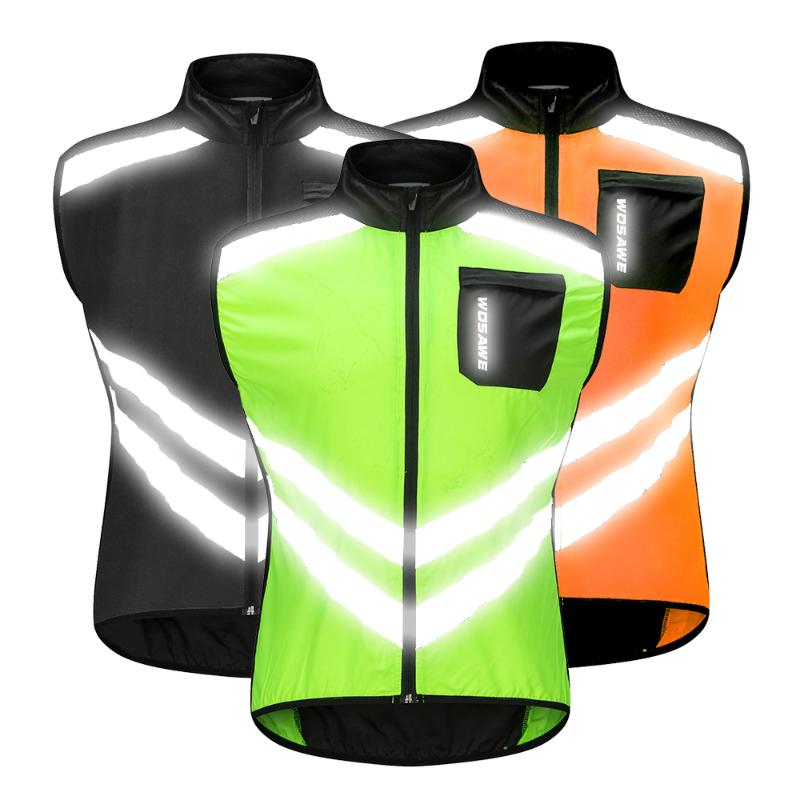 

Reflective Vest High Visibility Motocross Riding Off-Road Cycling Safety Windbreaker Men's Vests, Black