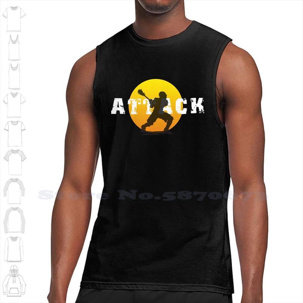 

attack dark black white sleeveless tank men women defense lax middle player players goalie rules lacross stick, White;black