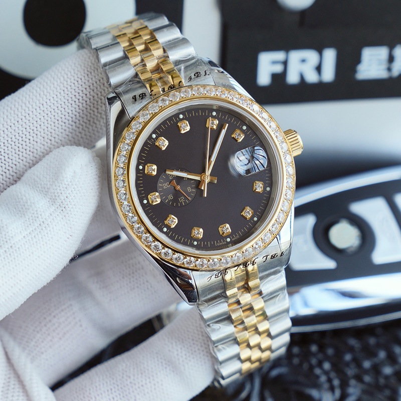 

Classic Mens Watches Automatic Mechanical Watch 41mm Diamond Bezel Fashion Business Wristwatches Montre De Luxe Christmas Gift for Men, Customize