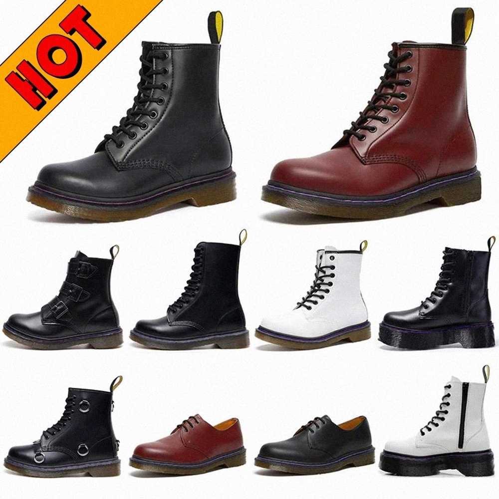womens mens dr doc aston Martin boots docs marten doctor Martins Winter Shoes Ankle Black white Half Navy blue martens red Bordeaux Leather H2GI#