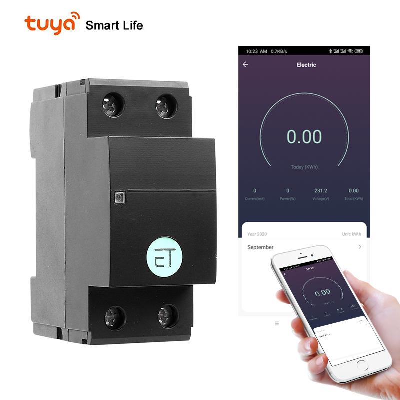 

Smart Home Control Tuya Single Phase 63A Din Rail WIFI Energy Meter Timer Power Consumption Monitor KWh Wattmeter 110V 220V 50/60Hz