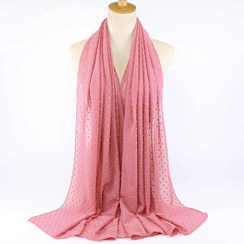 

Scarves 1PC Chiffon Dot Pompom Bubble Scarf Women Long Shawl Wrap For Female Girls Muslim Headband Maxi Islamic Sjaal 180*70cm 28 Colors