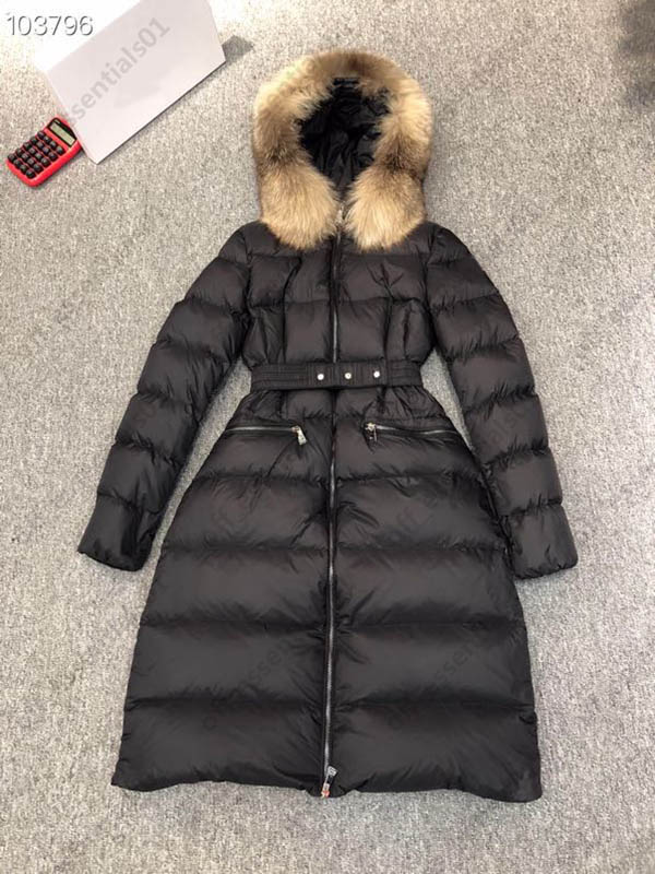 

Monclair Long matte womens down jacket with fur collar Designers women S Clothing Europe and American style coat Size 1--4, Supplement (not shipped separately)