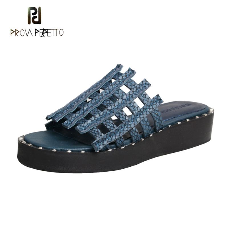 

Slippers Prova Perfetto 2021 Open Toe Sheepskin Women Shoe Rivet Stud Thick Bottom Fashion Outdoor Sandals Flat Summer Shoes, Black
