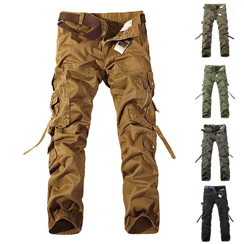 

Men's Pants Fashion Casual Solid Colors High Waist Breathable Outdoor Work Trousers Multi Pockets Military Cargo Pantalones#g3, Black