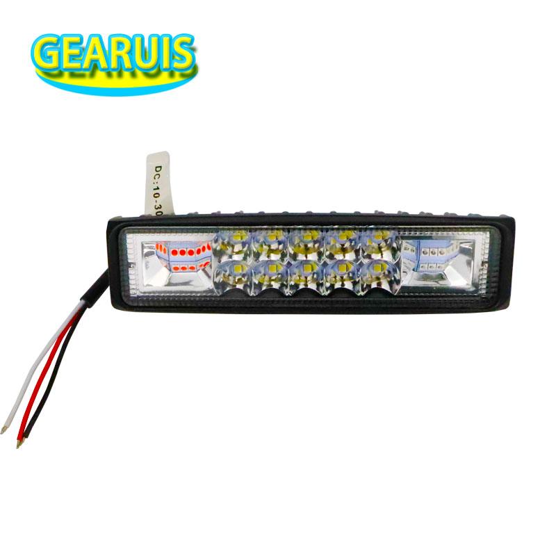 

Car Headlights Strobe Flash Red And Blue 8 Modes Spot 16 SMD 3030 Led Work Light Bar Flashing For Motorcycle Tractor Trailer 10V-30V